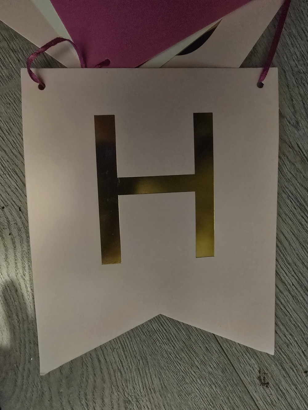 Party Banner Flag with Gold Letter Happy Birthda One - Unbranded